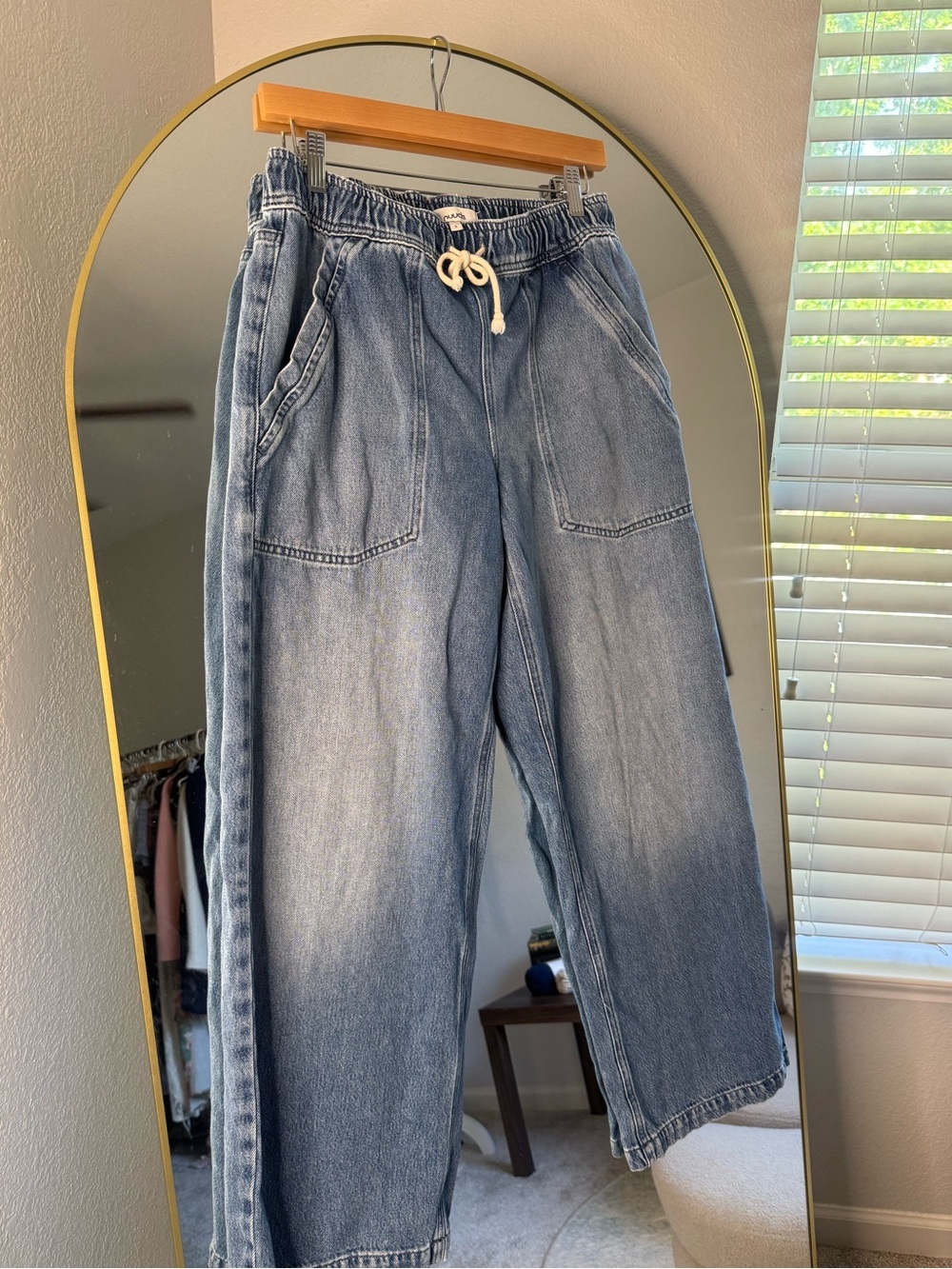 nuuds Medium Blue Wide-Leg Drawstring Jeans - Picture 2 of 7